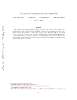 The gradient complexity of linear regression