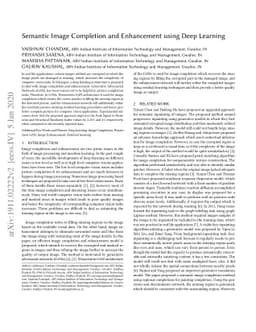 Semantic Image Completion and Enhancement using Deep Learning