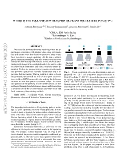 Where is the Fake? Patch-Wise Supervised GANs for Texture Inpainting