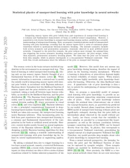 Statistical physics of unsupervised learning with prior knowledge in
  neural networks