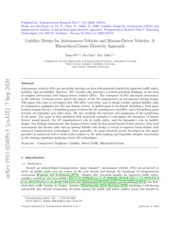 Liability Design for Autonomous Vehicles and Human-Driven Vehicles: A
  Hierarchical Game-Theoretic Approach