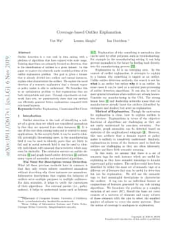 Coverage-based Outlier Explanation