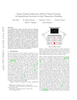 Physics-Guided Architecture (PGA) of Neural Networks for Quantifying
  Uncertainty in Lake Temperature Modeling