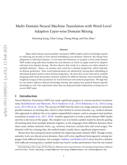 Multi-Domain Neural Machine Translation with Word-Level Adaptive
  Layer-wise Domain Mixing