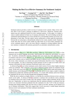 Making the Best Use of Review Summary for Sentiment Analysis
