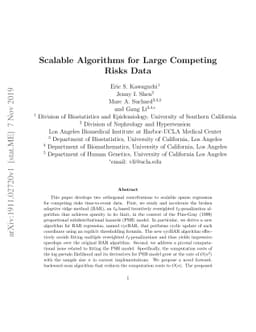 Scalable Algorithms for Large Competing Risks Data