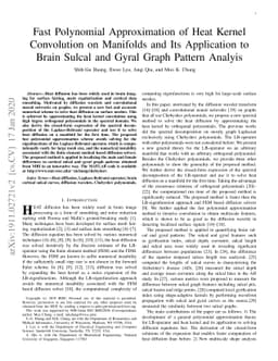 Fast Polynomial Approximation of Heat Kernel Convolution on Manifolds
  and Its Application to Brain Sulcal and Gyral Graph Pattern Analysis
