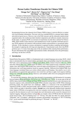 Porous Lattice-based Transformer Encoder for Chinese NER