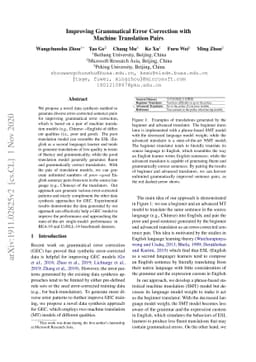Improving Grammatical Error Correction with Machine Translation Pairs