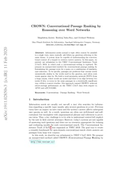 CROWN: Conversational Passage Ranking by Reasoning over Word Networks