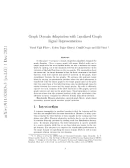 Graph Domain Adaptation with Localized Graph Signal Representations
