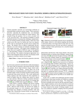 This dataset does not exist: training models from generated images