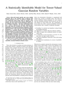 A Statistically Identifiable Model for Tensor-Valued Gaussian Random
  Variables