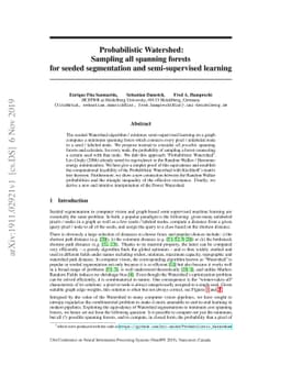 Probabilistic Watershed: Sampling all spanning forests for seeded
  segmentation and semi-supervised learning