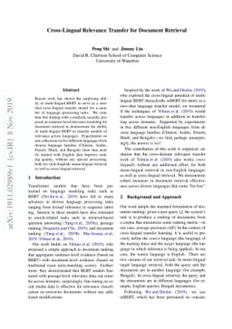 Cross-Lingual Relevance Transfer for Document Retrieval