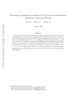 Estimating Normalizing Constants for Log-Concave Distributions:
  Algorithms and Lower Bounds
