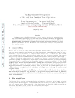 An Experimental Comparison of Old and New Decision Tree Algorithms
