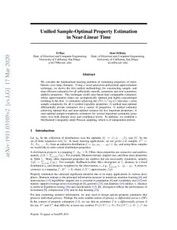 Unified Sample-Optimal Property Estimation in Near-Linear Time