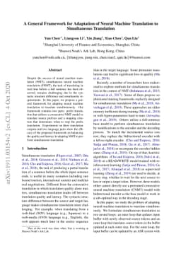 A General Framework for Adaptation of Neural Machine Translation to
  Simultaneous Translation