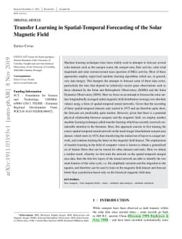 Transfer Learning in Spatial-Temporal Forecasting of the Solar Magnetic
  Field
