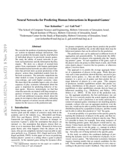 Neural Networks for Predicting Human Interactions in Repeated Games
