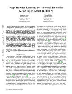 Deep Transfer Learning for Thermal Dynamics Modeling in Smart Buildings