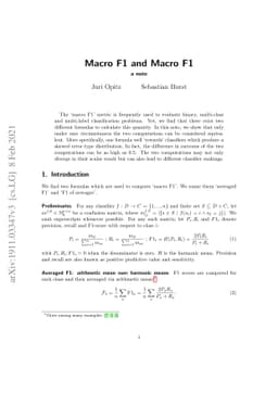 Macro F1 and Macro F1