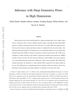 Inference with Deep Generative Priors in High Dimensions