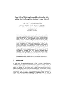 Data-Driven Multi-step Demand Prediction for Ride-hailing Services Using
  Convolutional Neural Network