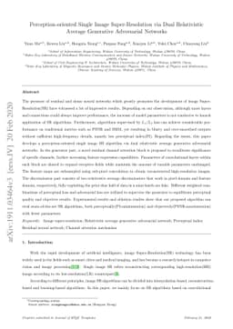 Perception-oriented Single Image Super-Resolution via Dual Relativistic
  Average Generative Adversarial Networks