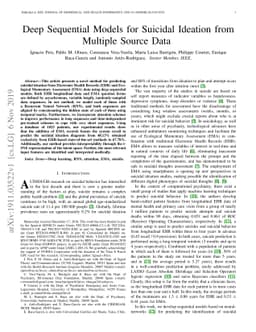 Deep Sequential Models for Suicidal Ideation from Multiple Source Data