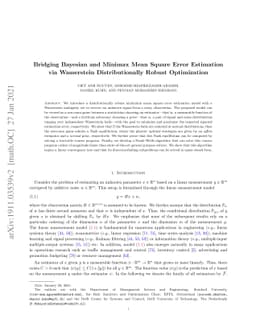 Bridging Bayesian and Minimax Mean Square Error Estimation via
  Wasserstein Distributionally Robust Optimization
