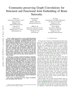 Community-preserving Graph Convolutions for Structural and Functional
  Joint Embedding of Brain Networks
