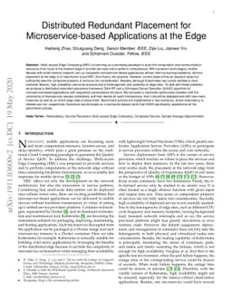 Distributed Redundant Placement for Microservice-based Applications at
  the Edge