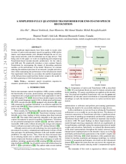 A Simplified Fully Quantized Transformer for End-to-end Speech
  Recognition