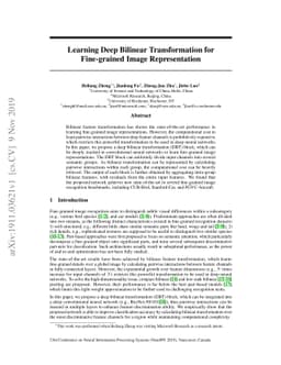 Learning Deep Bilinear Transformation for Fine-grained Image
  Representation