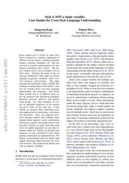 Style is NOT a single variable: Case Studies for Cross-Style Language
  Understanding