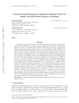 Factored Latent-Dynamic Conditional Random Fields for Single and
  Multi-label Sequence Modeling