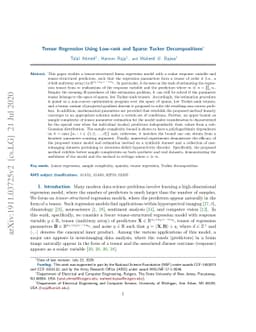 Tensor Regression Using Low-rank and Sparse Tucker Decompositions