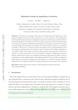 Hypothesis testing for populations of networks