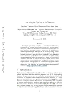 Learning to Optimize in Swarms