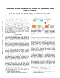 Hierarchical Reinforcement Learning Method for Autonomous Vehicle
  Behavior Planning