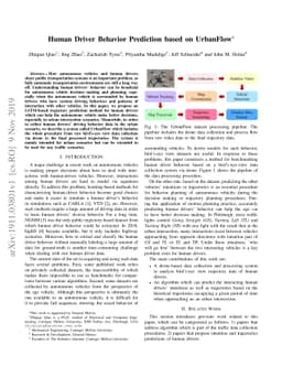 Human Driver Behavior Prediction based on UrbanFlow