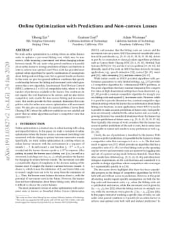 Online Optimization with Predictions and Non-convex Losses
