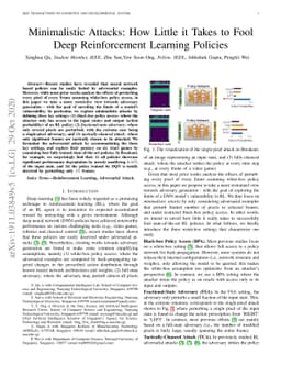 Minimalistic Attacks: How Little it Takes to Fool a Deep Reinforcement
  Learning Policy