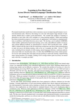 Learning to Few-Shot Learn Across Diverse Natural Language
  Classification Tasks