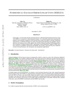 Symmetrical Gaussian Error Linear Units (SGELUs)