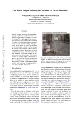 Can Neural Image Captioning be Controlled via Forced Attention?