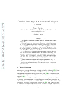 Classical linear logic, cobordisms and categorial grammars