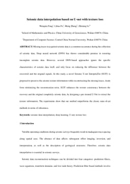 Seismic data interpolation based on U-net with texture loss